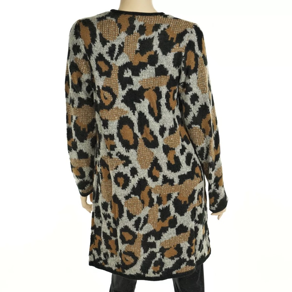 Apt. 9 Women's Open Front Black & Tan Leopard Pri… - image 5